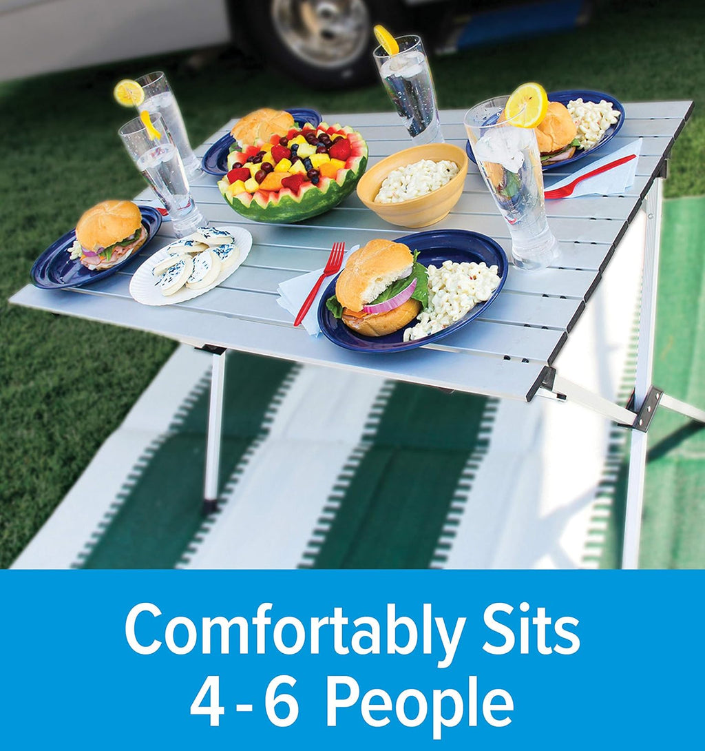 Aluminum Roll-Up Campsite Table with Carrying Bag S343