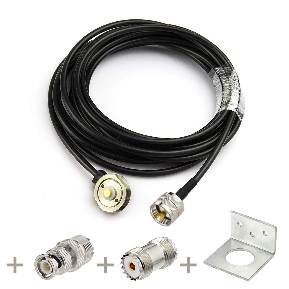 Antenna Mount to PL-259 Cable with L-Bracket and BNC Adapter C4081