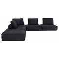 Black 5-Piece Modular Sectional Sofa Z7963
