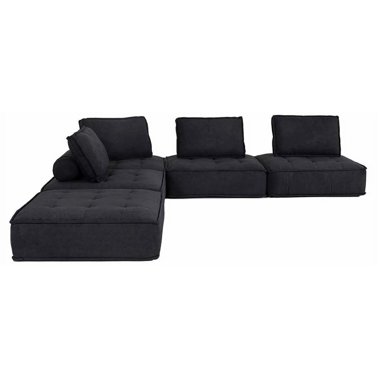 Black 5-Piece Modular Sectional Sofa Z7963