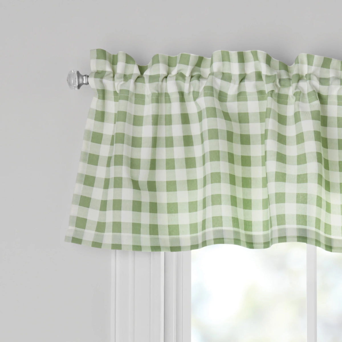 3-Piece Tiers and Valance Set, Recycled Polyester, Sage F71672