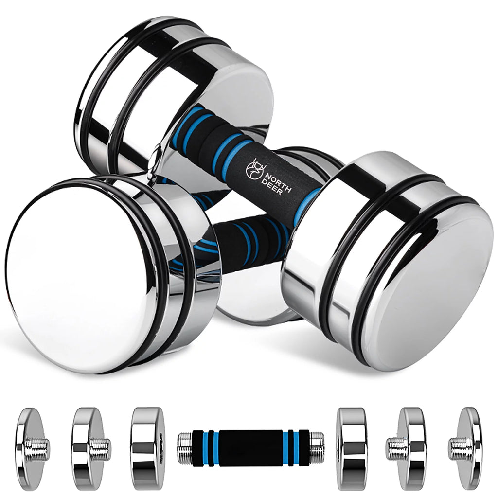 Adjustable Dumbbells Pair Steel Weight Set with Foam Handle R2010