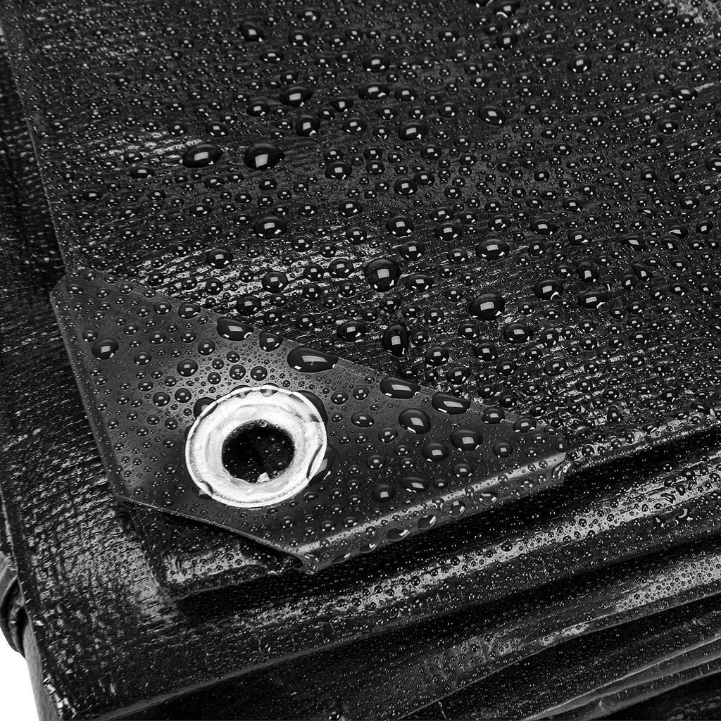 12 ft. x 16 ft. Silver and Black Weather-Resistant Tarp W975