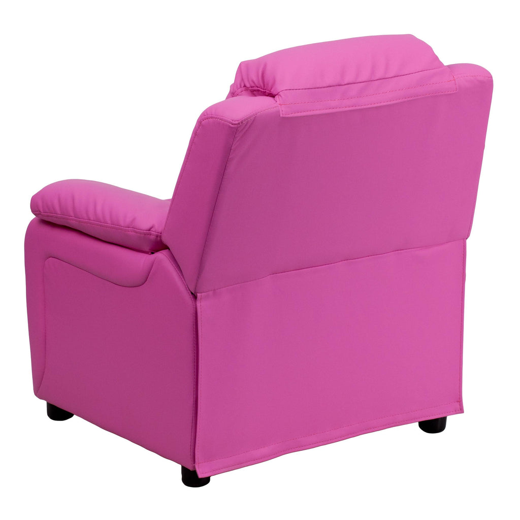 Pink Vinyl Upholstered Recliner V1141