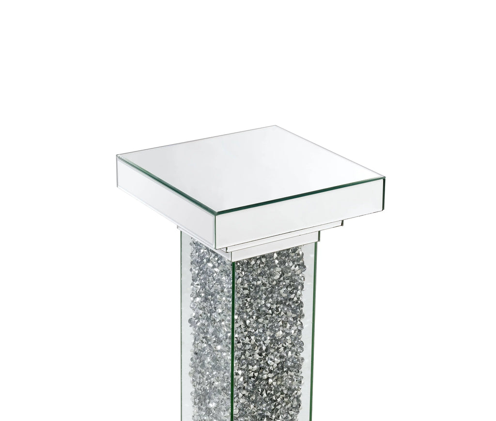 Mirrored Faux Diamonds Pedestal L99506
