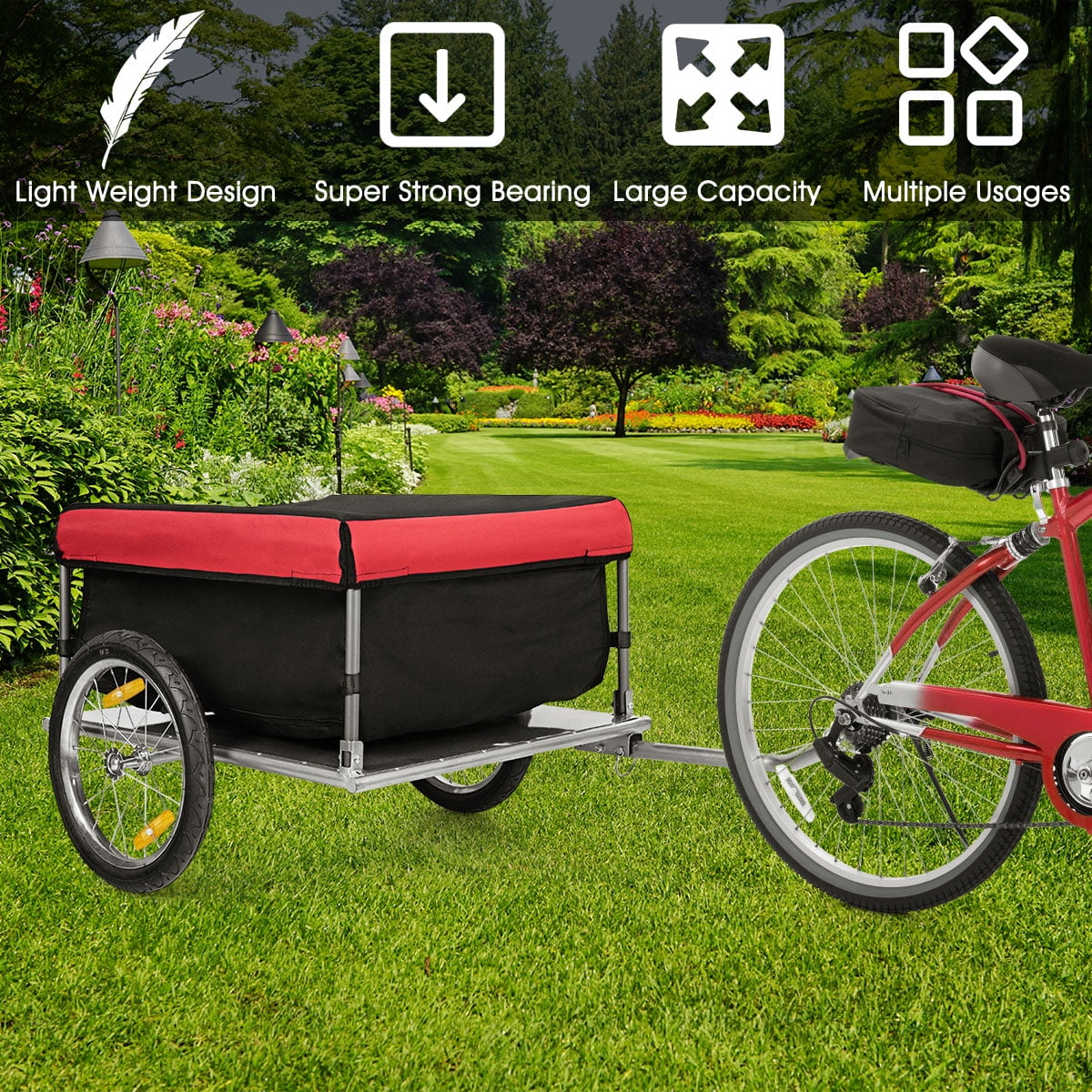 Bike Cargo Trailer with Folding Frame and Quick Release Wheels R1603