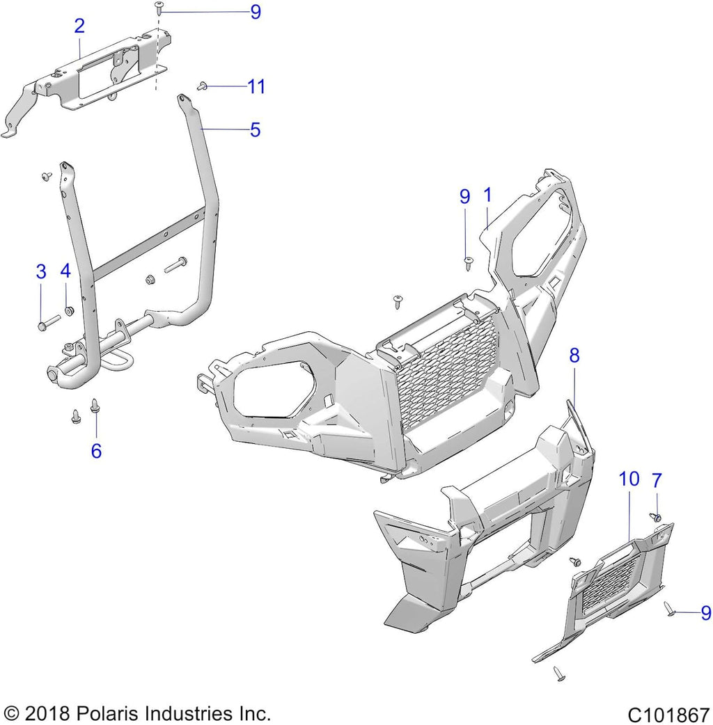 Gloss Black ATV Front Cover F7989