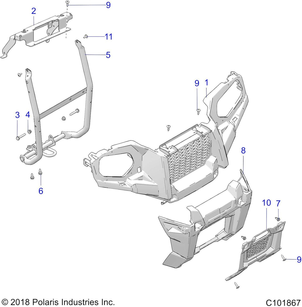 Gloss Black ATV Front Cover F7989