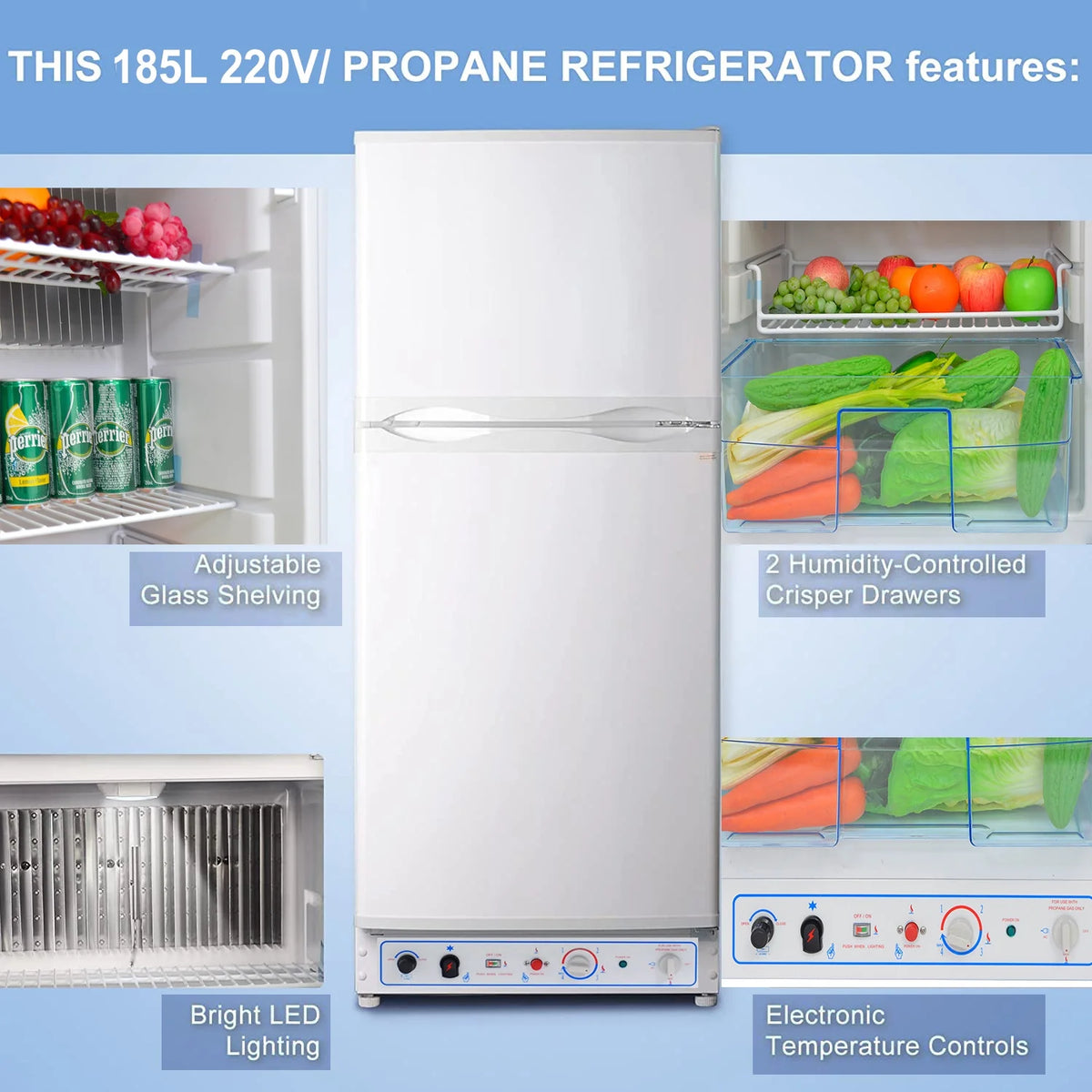 6.5 Cu ft Propane Gas Refrigerator with Freezer O924483