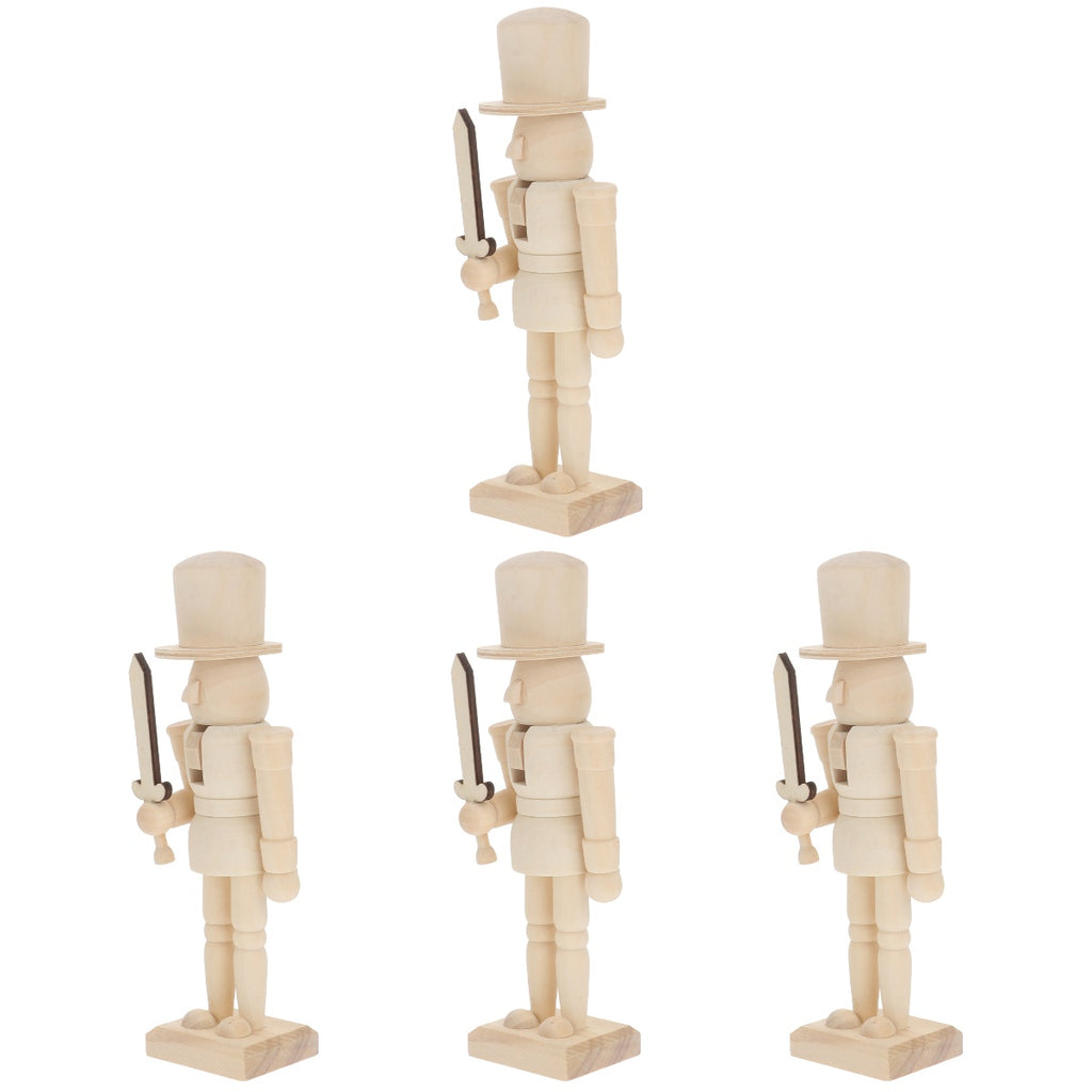 4 Count Christmas Nutcracker Wood Crafts C332
