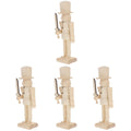 4 Count Christmas Nutcracker Wood Crafts C332
