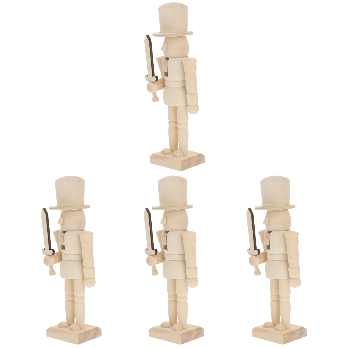 4 Count Christmas Nutcracker Wood Crafts C332