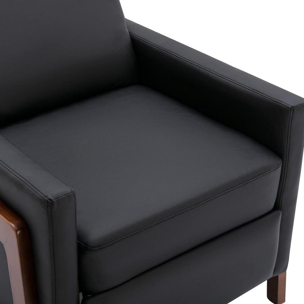 Black PU Leather Recliner Chair with Thick Cushion G9344