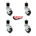 3.5x22 x 1.25 Hard Rubber Wheel Swivel Casters N2152
