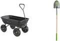 Green Poly Garden Dump Cart with Steel Frame and 10 Pneumatic Tires, 600-lbs. Capacity W49235