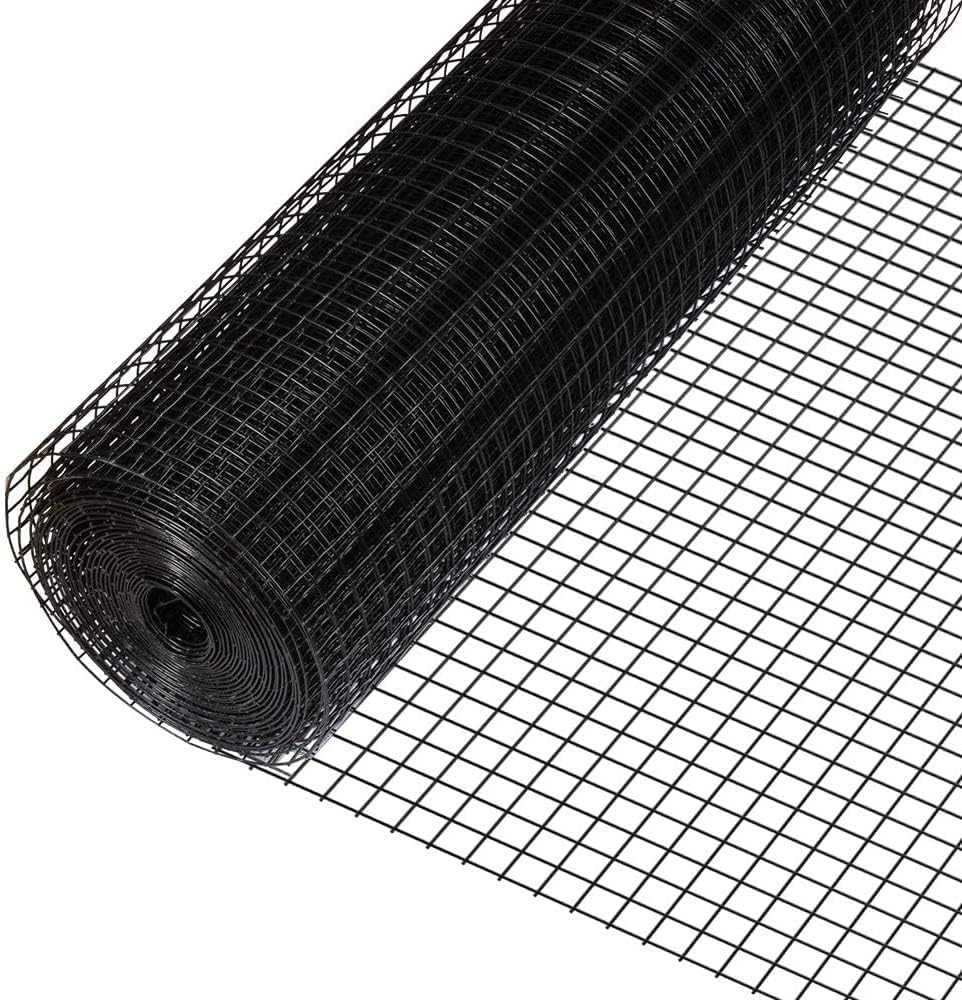 16 Gauge Black Vinyl Coated Welded Wire Mesh, 1" x 1" Mesh Size, Pack of 2 U896685