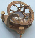 Antique Patina Brass Sundial with Hardwood Case P102769