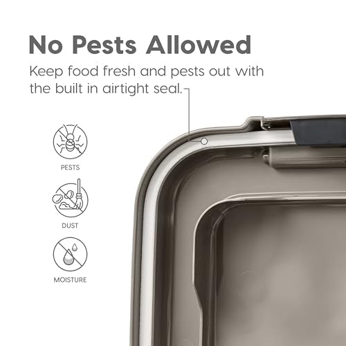 30 lbs & 11 lbs Combo Airtight Dog Food Storage Container, Stackable Treat Box, 2-Cup Scoop, Wheels, Seafoam Blue A864973