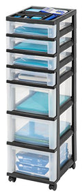 Black 10-Drawer Plastic Rolling Cart J162