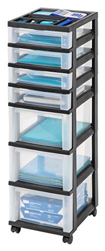 Black 10-Drawer Plastic Rolling Cart J162