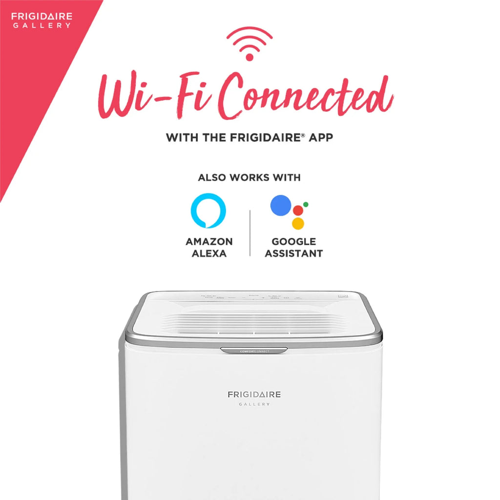 50-Pint Smart Portable Dehumidifier in White L62229