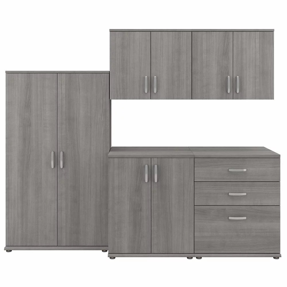 5 Piece Modular Laundry Room Storage Set with Floor and Wall Cabinets R257237