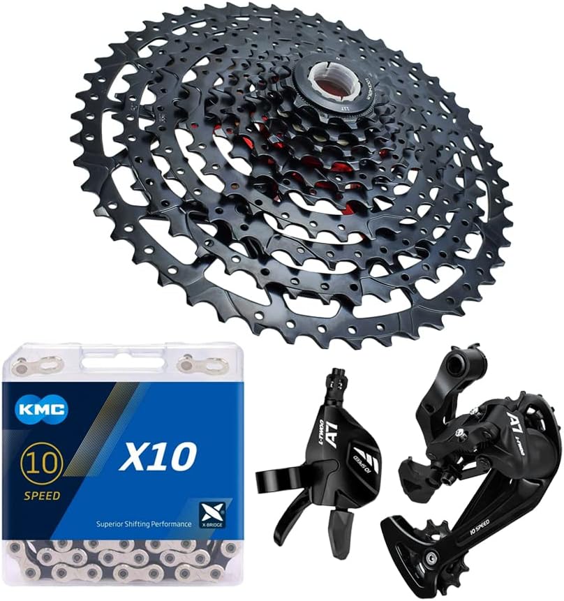 10 Speed MTB Groupset with KMC X10 Chain 11-50t Cassette and Rear Derailleur Z36808