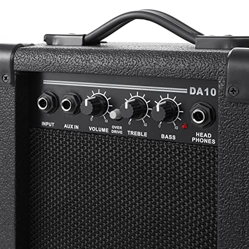 Black Full Size Electric Guitar with 10-Watt Amp and Gig Bag R485