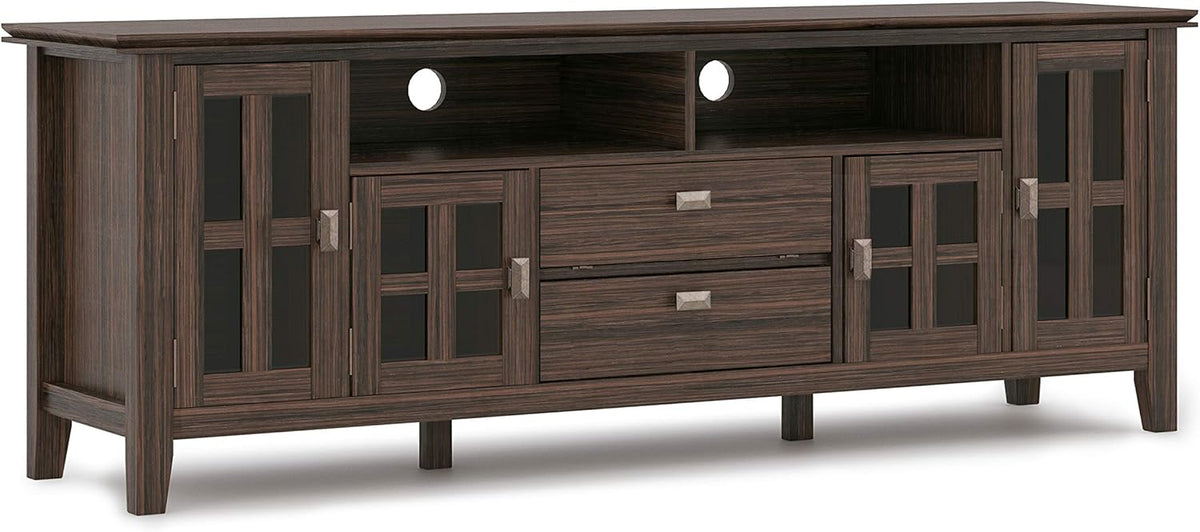 72 inch Solid Wood TV Media Stand with Glass Doors G992479