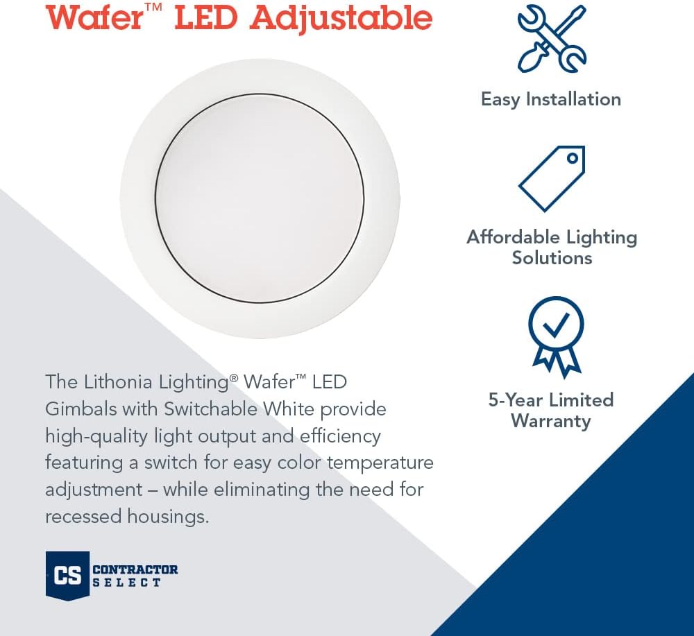 Recessed Wafer Downlight, Ultra Thin Round Trim, Switchable Color Temperature J900