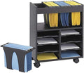 Black 8 Compartment Mobile File Cart K843738