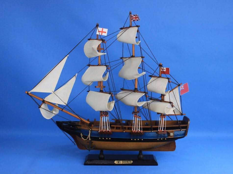 Wooden HMS Bounty Tall Model Ship I203