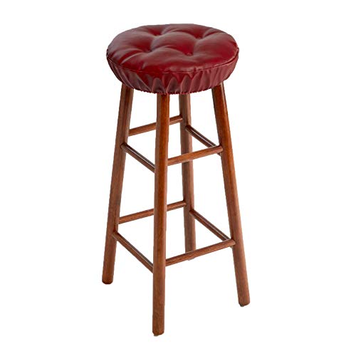 Saddle Brown 14" 4 Pack Faux Leather Round Bar Stool Cushions N819171