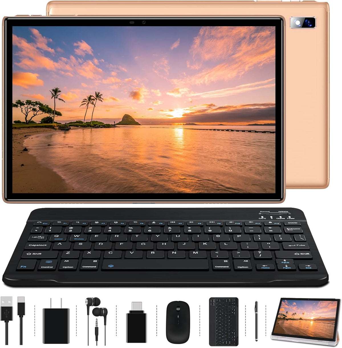Tablet 10 inch Android 10.0, 4GB RAM 64GB Storage, with Keyboard & Mouse J838