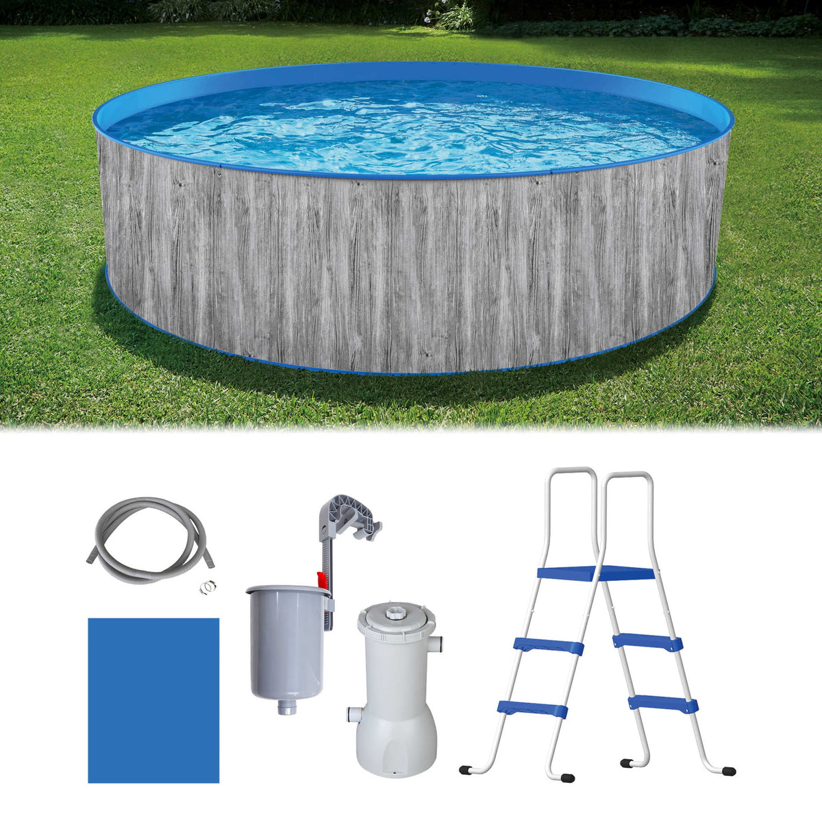 12-ft Round 36-in Deep Steel Wall Above Ground Swimming Pool O756