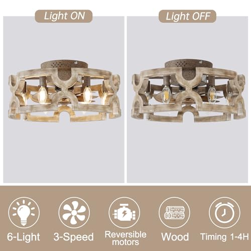 White Caged Ceiling Fan with Light W8227