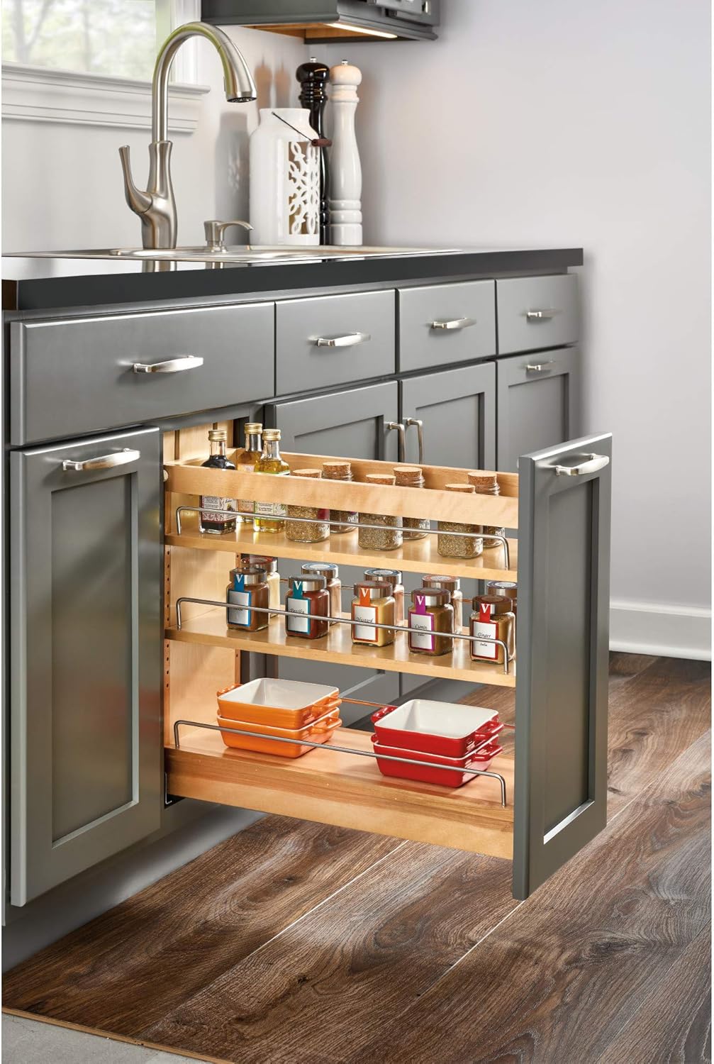 8 Inch Wood Cabinet Storage Organizer H662