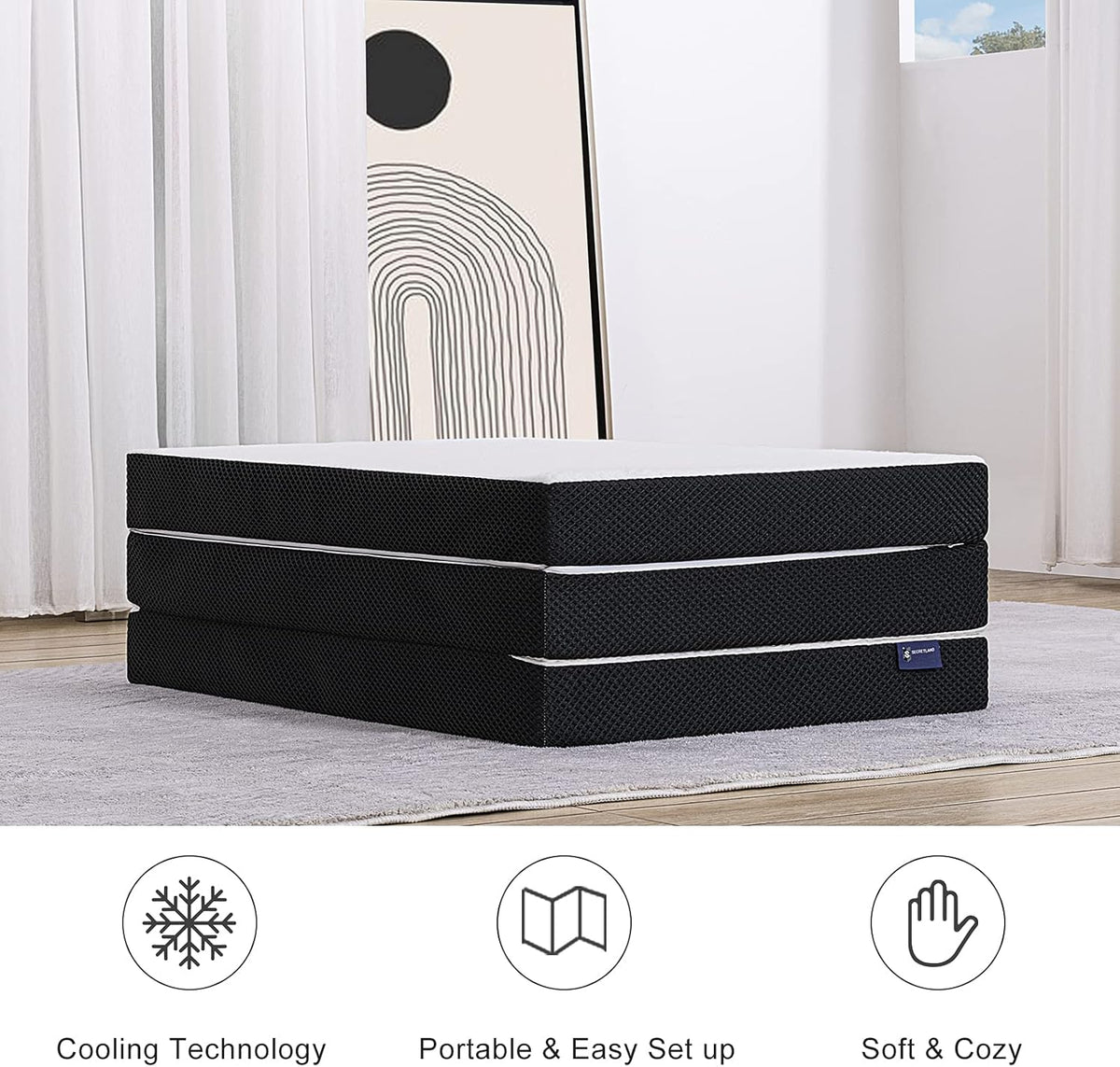Folding Gel Memory Foam Mattress Topper with Washable Cover Q85760