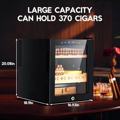 35L Electric Cigar Humidor Cabinet, 260 Counts, Spanish Cedar Wood M724045