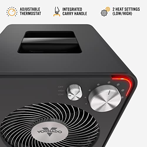 Storm Gray Metal Heater with 2 Heat Settings and Adjustable Thermostat Z4956