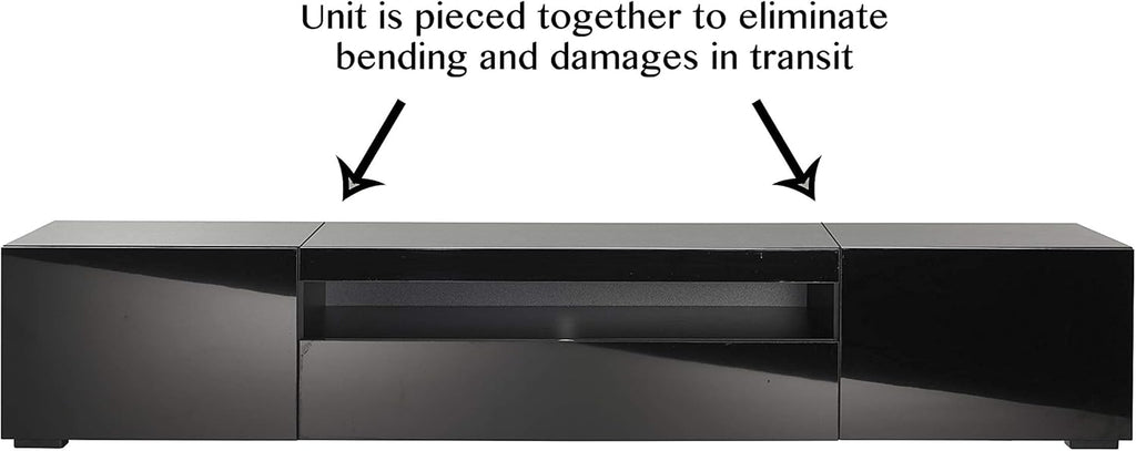 Modern Black Modular TV Cabinet with LED Lights S51793