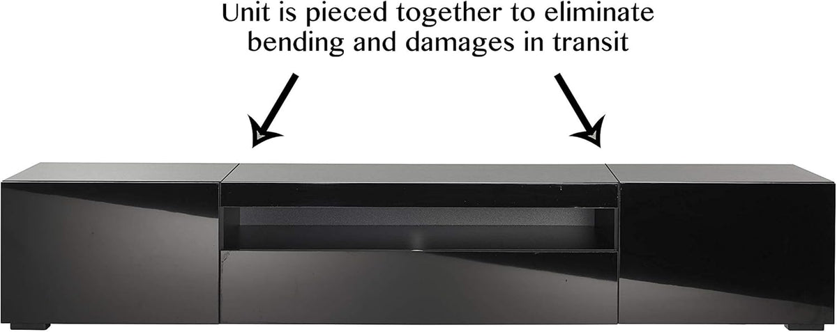 Modern Black Modular TV Cabinet with LED Lights S51793