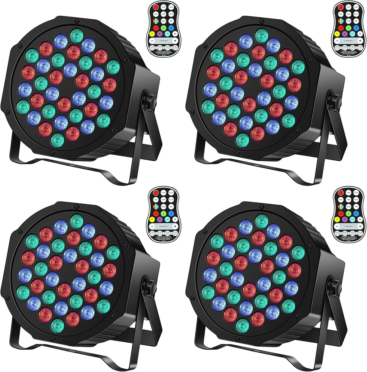 4 Pack Rechargeable Battery Powered RGB LED Uplights S479