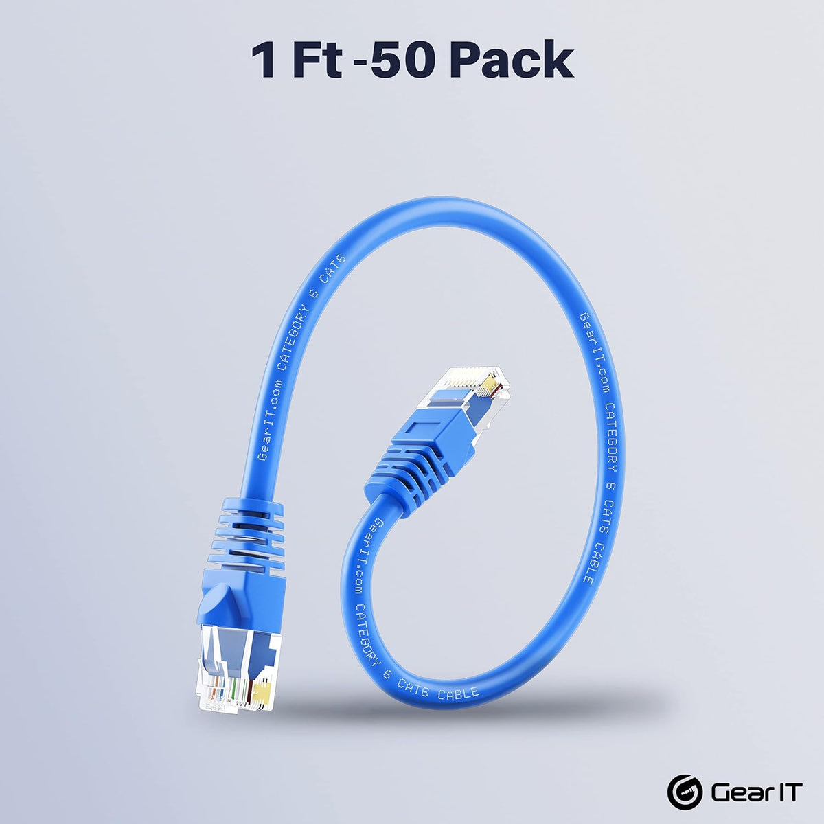 Cat 6 Ethernet Cable 1 ft 50-Pack Blue O841380