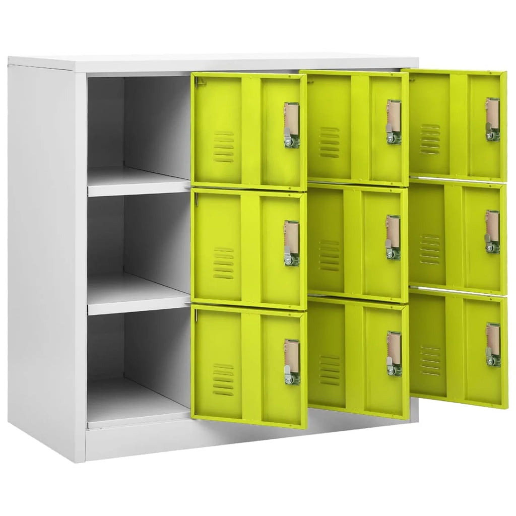 Green 9 Lockable Storage Cabinet Steel File Cabinet Q473130