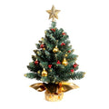 24 Inch Artificial Christmas Tree with LED Lights and Ornaments E128