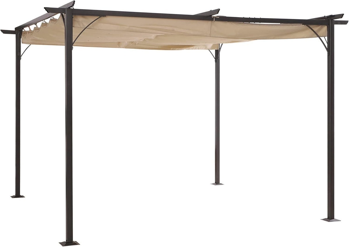 11.5' x 11.5' Retractable Patio Gazebo with Steel Frame E90213