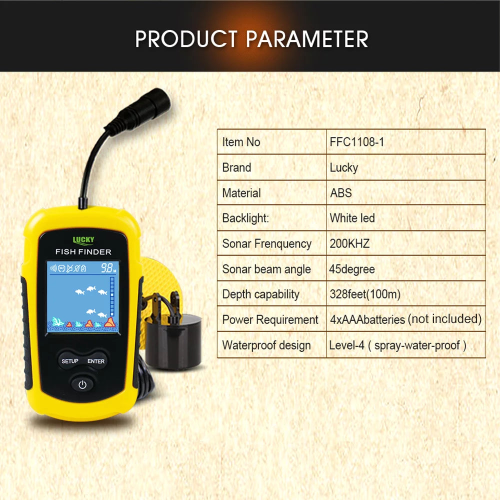 Portable Wired Fish Finder Sonar F85597