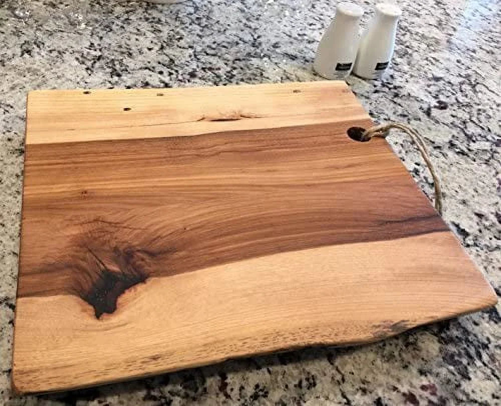 Black Walnut Double Live Edge Wood Charcuterie Board F327533