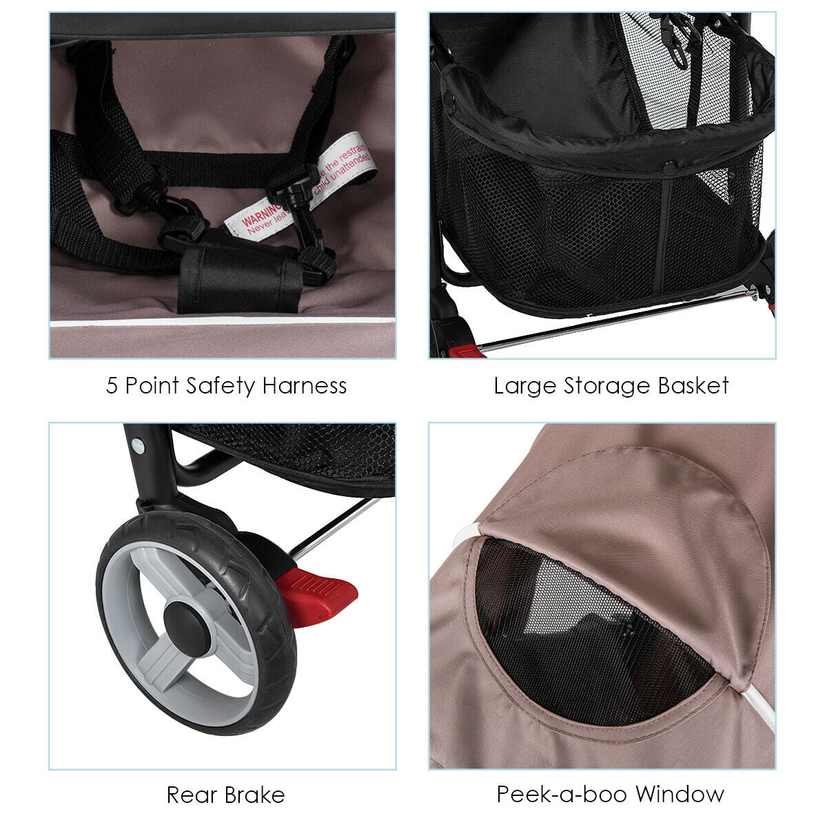 Foldable Lightweight Baby Stroller Pushchair L88681